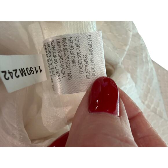 Antonio Melani Off White Beaded Textured Sleeveless Dress Size 6 EUC - Picture 10 of 13